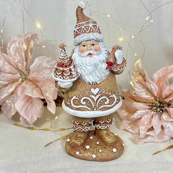 North Pole Gingerbread Cookie & Cake Pastry Chef Bakery Santa Claus Figure New - Picture 1 of 5